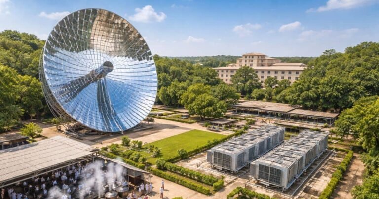 Solar dish run 100 ton ac in gujarat